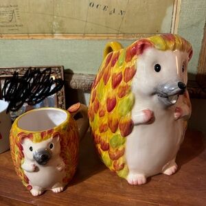 Hedgehog pitcher and mug- Pier One